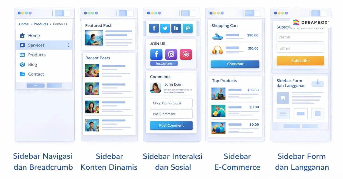 Types of Sidebar Commonly Used